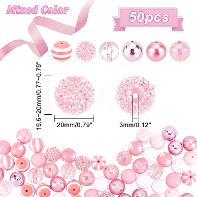 1 Set Opaque Acrylic Beads Set MACR-PH0001-51C-1