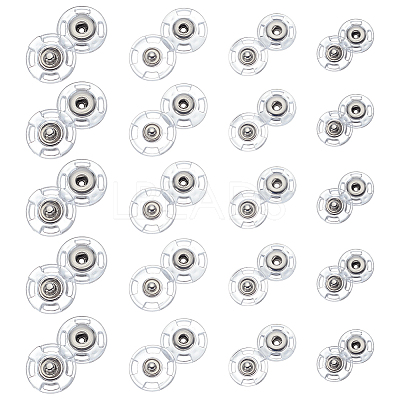 40Pcs 4 Styls Acrylic & Stainless Steel Snap Buttons BUTT-FG0001-48-1