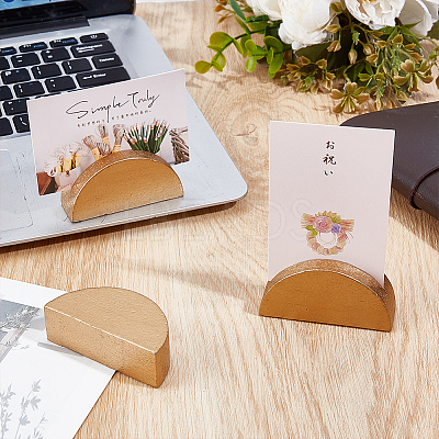 48Pcs Half Round Wood Name Card Holder AJEW-DR0002-67-1