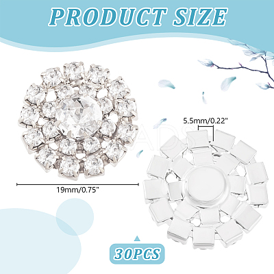 30Pcs Alloy Rhinestone Cabochons ALRI-GA0001-09S-1