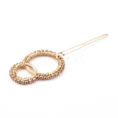 Alloy Hollow Geometric Gemstone Beads Hair Barrettes PHAR-JH00075-03-1