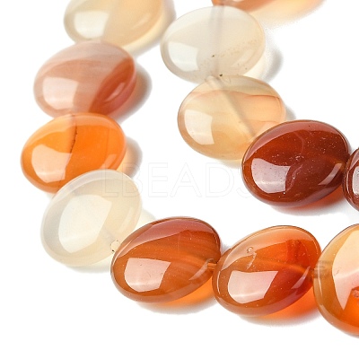 Flat Round Gemstone Natural Red Agate Stone Beads Strands G-S110-14mm-03-1