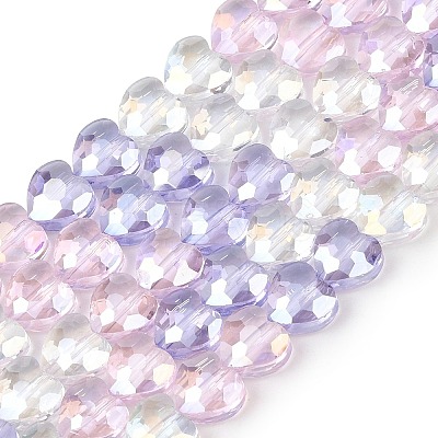 Electroplate Transparent Glass Beads Strands GL-CBADAFE-01C-1