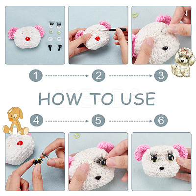 16 Sets 4 Style Plastic Doll Eye & Eyelashes DOLL-PH0001-33-1