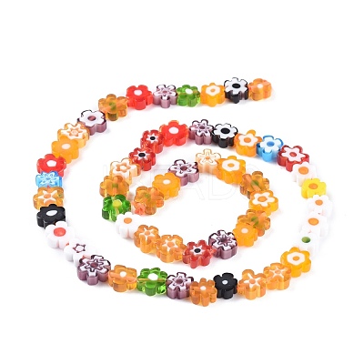 Handmade Millefiori Glass Bead Strands X-LAMP-J035-8mm-02-1