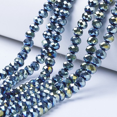 Electroplate Transparent Glass Beads Strands EGLA-A034-T6mm-UA-1