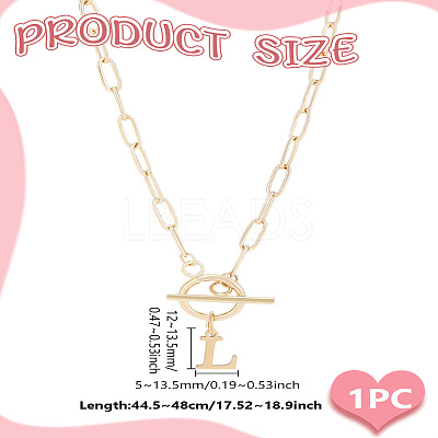 304 Stainless Steel Letter Pendant Necklaces NJEW-LP0001-52L-G-1