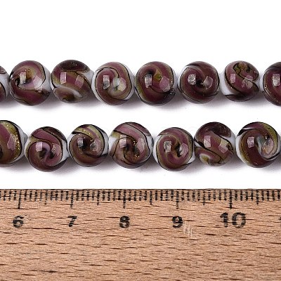 Gold Sand Handmade Lampwork Beads Strands LAMP-N037-08F-1