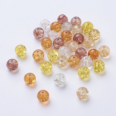 Baking Paint Crackle Glass Beads DGLA-X0006-8mm-12-1
