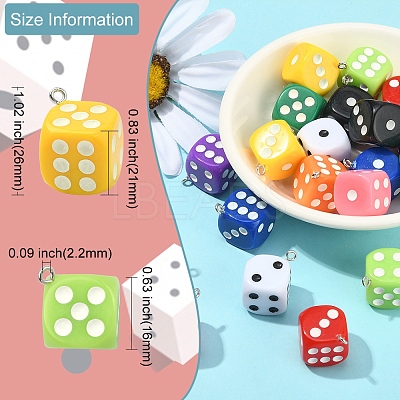 20Pcs 10 Colors Plastic Pendants KY-CJ0001-56-1