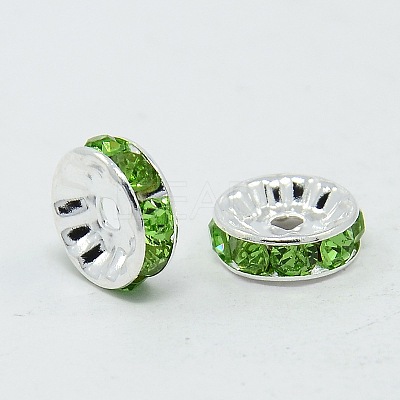 Brass Grade A Rhinestone Spacer Beads RSB039NF-10-1
