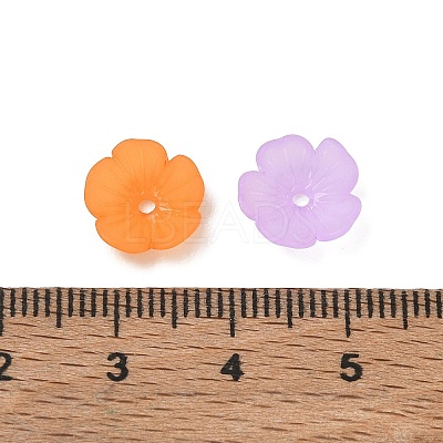 5-Petal Transparent Acrylic Bead Caps FACR-T001-11A-1