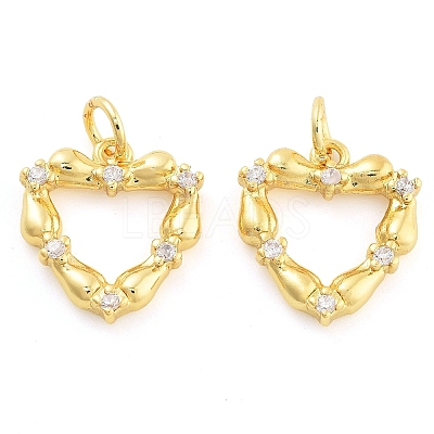 Rack Plating Brass & Cubic Zirconia Pendants KK-S371-05G-1