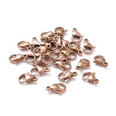 Ion Plating(IP) 304 Stainless Steel Lobster Claw Clasps STAS-H353-C-02RG-1