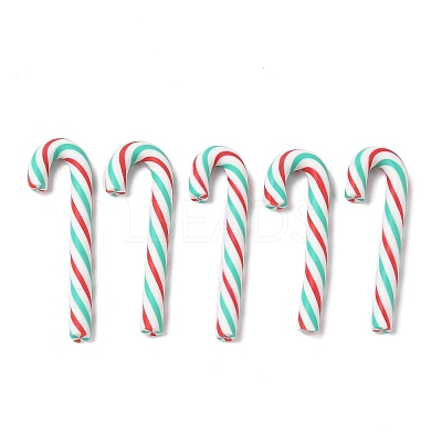 Christmas Candy Cane Handmade Polymer Clay Beads CLAY-P005-04G-1