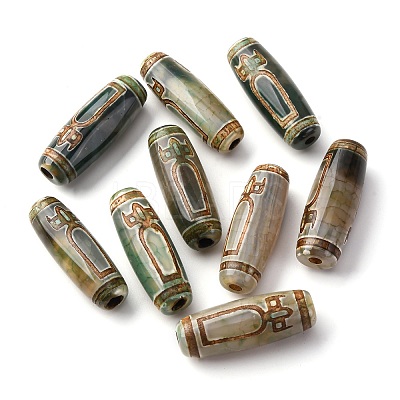 Tibetan Style dZi Beads TDZI-E004-02-1