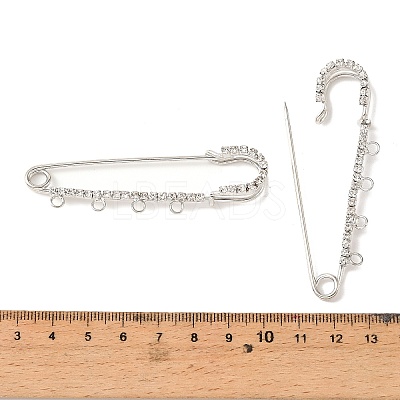 Iron Rhinestone Safety Pins Brooch Findings JEWB-E045-01B-P-1