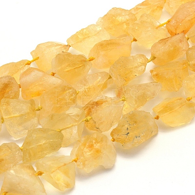Rough Raw Natural Citrine Beads Strands G-K202-17B-1