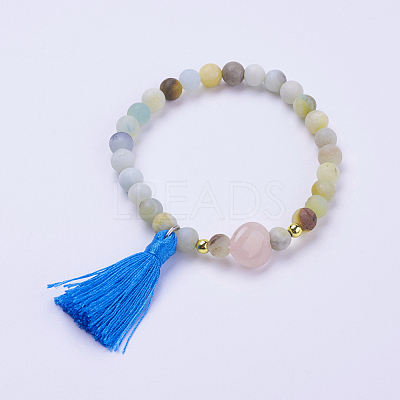 Tassel Charm Bracelets BJEW-P190-05D-1