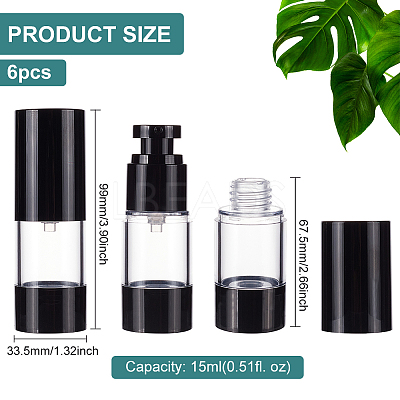 Empty Portable Plastic Airless Pump Bottles LS-MRMJ-WH0075-67A-1