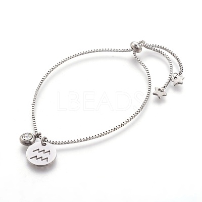 Tarnish Resistant 304 Stainless Steel Slider Bracelets BJEW-JB04044-11-1