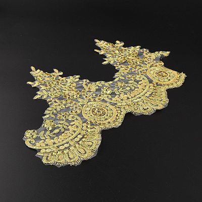 Sparkle Embroidery Flower Polyester Lace Trim OCOR-GF0002-44B-1