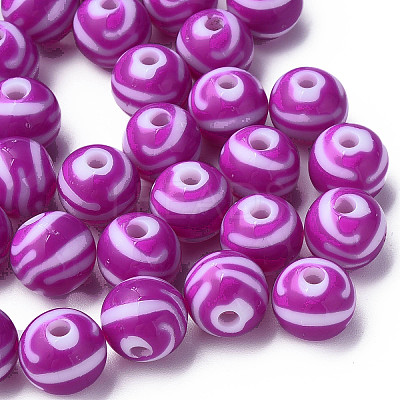 Opaque Striped Acrylic Beads LS-MACR-S373-27A-02-1