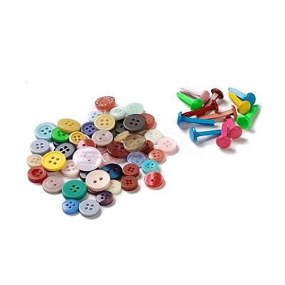 Creative DIY Flower Pattern Resin Button Art Kits DIY-G087-06-1
