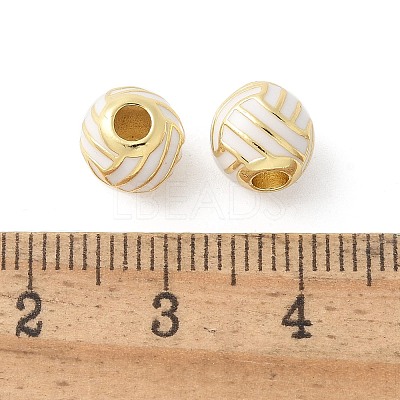 Brass Enamel Beads KK-P294-37G-02-1