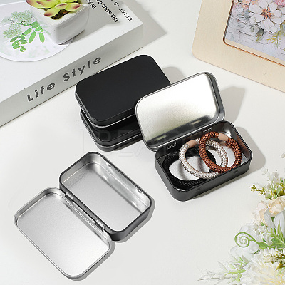 4Pcs Iron Jewelry Storage Boxes with Hinged Lid CON-SP0001-20A-1