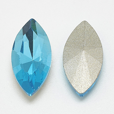 Pointed Back Glass Rhinestone Cabochons RGLA-T083-9x18mm-12-1