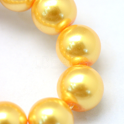 Baking Paint Pearlized Glass Pearl Round Bead Strands HY-Q003-4mm-56-1