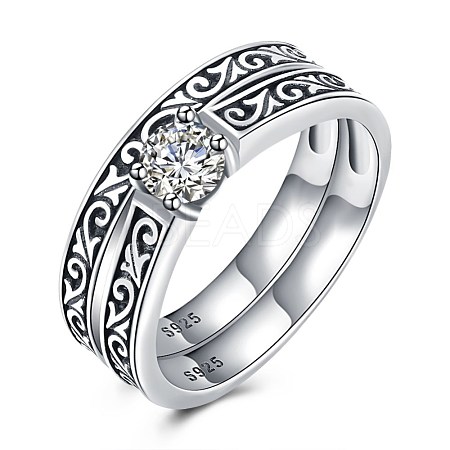 925 Thai Sterling Silver Finger Rings RJEW-BB30799-6-1