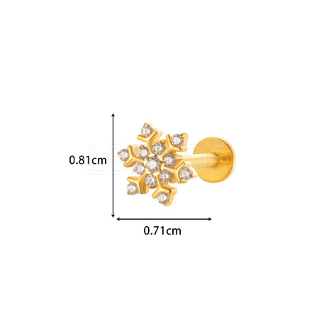 Titanium Alloy Micro Pave Cubic Zirconia Cartilage Earrings WGCFBAF-08-1
