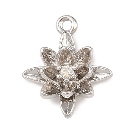 Brass Micro Pave Clear Cubic Zirconia Charms KK-G544-07P-03-1