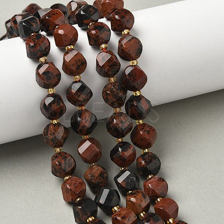 Natural Mahogany Obsidian Beads Strands G-U023-A12-01-1