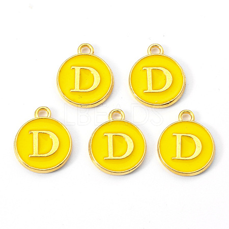 Golden Plated Alloy Enamel Charms X-ENAM-S118-09D-1
