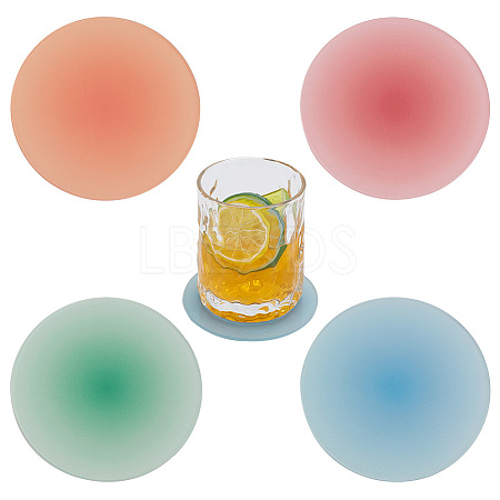 GOMAKERER 4Pcs 4 Colors Gradient Color Acrylic Cup Mats AJEW-GO0001-04-1