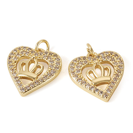 2Pcs Brass Micro Pave Cubic Zirconia Pendants KK-TA0002-78B-G-1