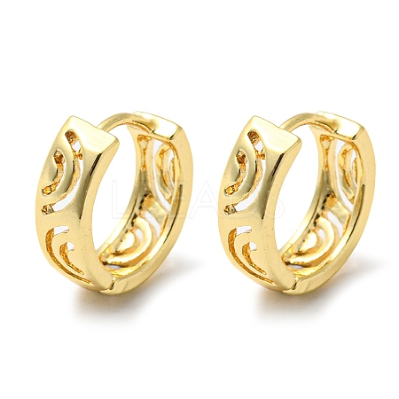 Brass Hollow Hoop Earrings EJEW-M236-01D-G-1