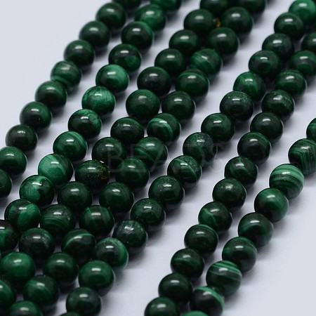 Natural Malachite Beads Strands G-F571-27AB2-8mm-1