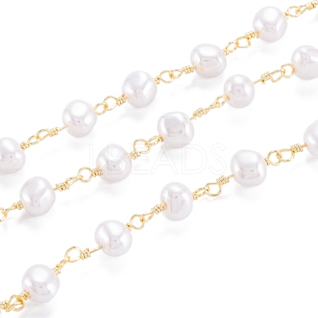 Handmade Acrylic Imitation Pearls Beaded Chains CHC-M021-11LG-1