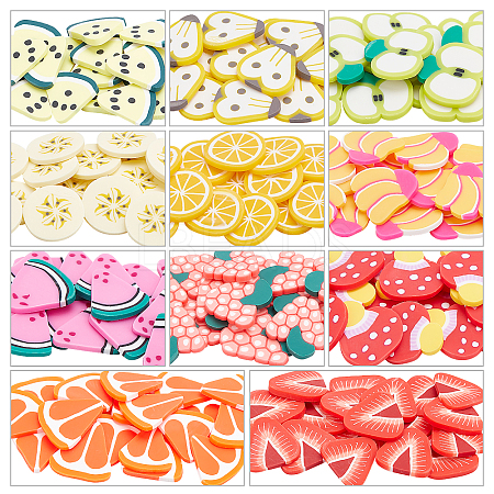 220Pcs 11 Styles Handmade Polymer Clay Cabochons CLAY-AR0001-08-1