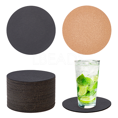 PU Imitation Leather Coasters AJEW-WH0367-07B-1