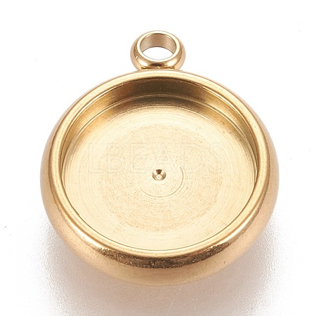 Ion Plating(IP) 304 Stainless Steel Pendant Cabochon Settings STAS-K202-03D-G-1
