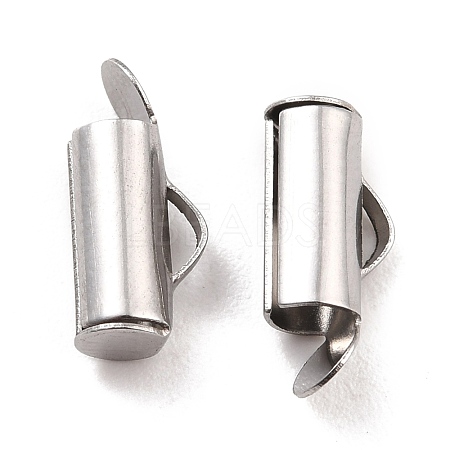 Non-Tarnish 304 Stainless Steel Slide On End Clasp Tubes STAS-C044-07B-P-1
