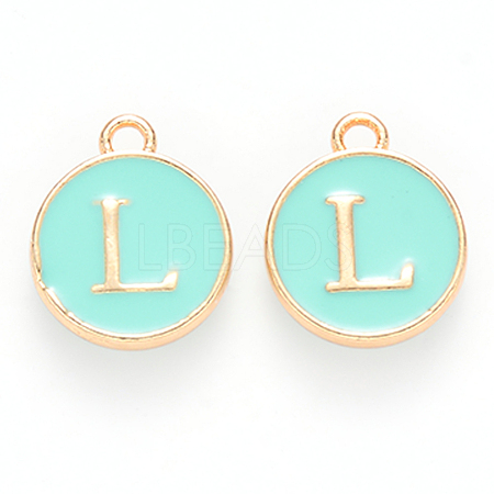 Golden Plated Alloy Enamel Charms ENAM-S118-05L-1
