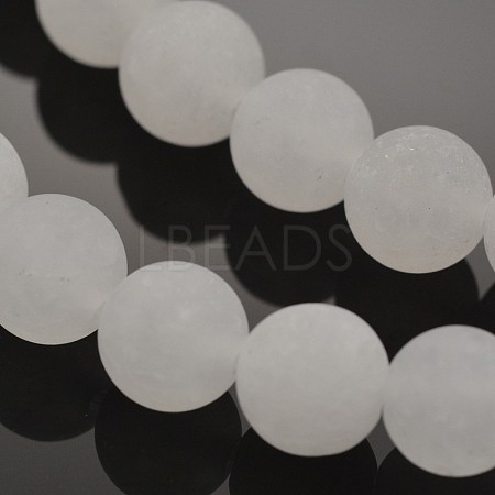 Natural White Jade Round Beads Strands G-D662-6mm-1