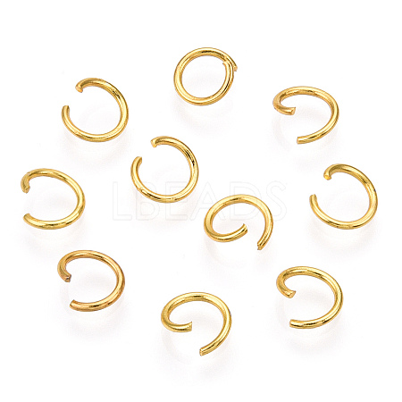 PVD Vacuum Plating 304 Stainless Steel Open Jump Rings X-STAS-R049-6x0.8mm-G-1