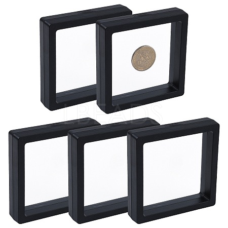 5Pcs Square Transparent PE Thin Film Suspension Jewelry Display Box CON-FS0001-19C-1
